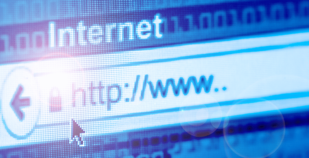 Web address bar on computer screen to represent Internet options for rural areas